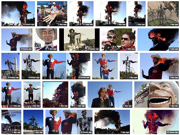 Think this is bad? Big Tex started out as a Santa Claus statue. How would you like to see Santa Claus on fire?