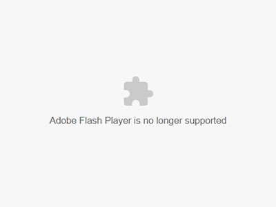 Adobe Flash Player is no longer supported