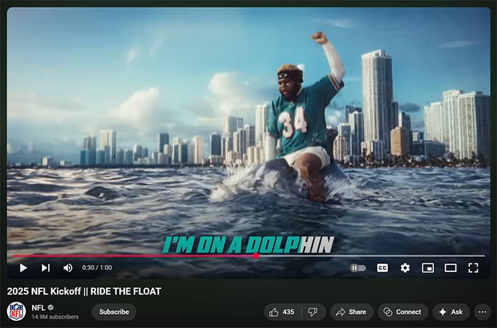 Of all the fans in this commercial, somehow they manage to make the Dolphins fan look the worst.
